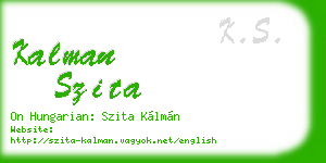 kalman szita business card