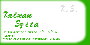 kalman szita business card